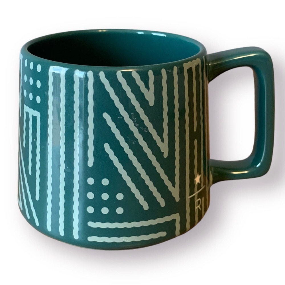 Starbucks Reserve Coffee Green Woven Basketweave Starland 8oz Mug Cup 50th Ed